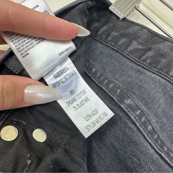 Men's Agolde Blade Skinny Fit Jeans in Black Raw Size 32 - Picture 8 of 10